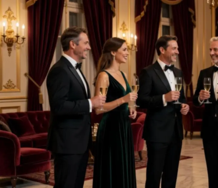 Invités souriants lors d’un gala d’entreprise orchestré par l’agence